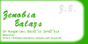 zenobia balazs business card
